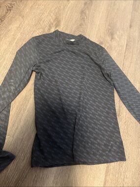 Men's Black Long-Sleeve Logo Repeat Tee